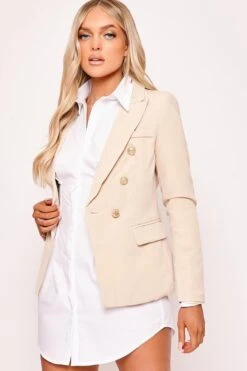 Rafal - Nude Gold Button Double Breast Blazer -Outlet Sarto Base Store 04 12 missg 5803