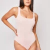 Aliyce - Pink Square Neck Fine Knit Bodysuit