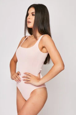 Aliyce - Pink Square Neck Fine Knit Bodysuit -Outlet Sarto Base Store 08 07 MISSG 19711