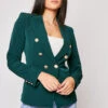 Rafal - Dark Green Gold Button Double Breast Blazer