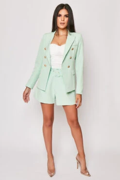 Meah - Mint High Waisted Belted Shorts -Outlet Sarto Base Store 08 07 MISSG 19904