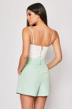 Meah - Mint High Waisted Belted Shorts -Outlet Sarto Base Store 08 07 MISSG 19936