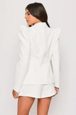 Savannah - White Gold Button Puff Sleeve Blazer -Outlet Sarto Base Store 11 04 missg 1193