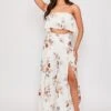Sanchez - Printed Off Shoulder Top & Leg Slit Palazzo Set