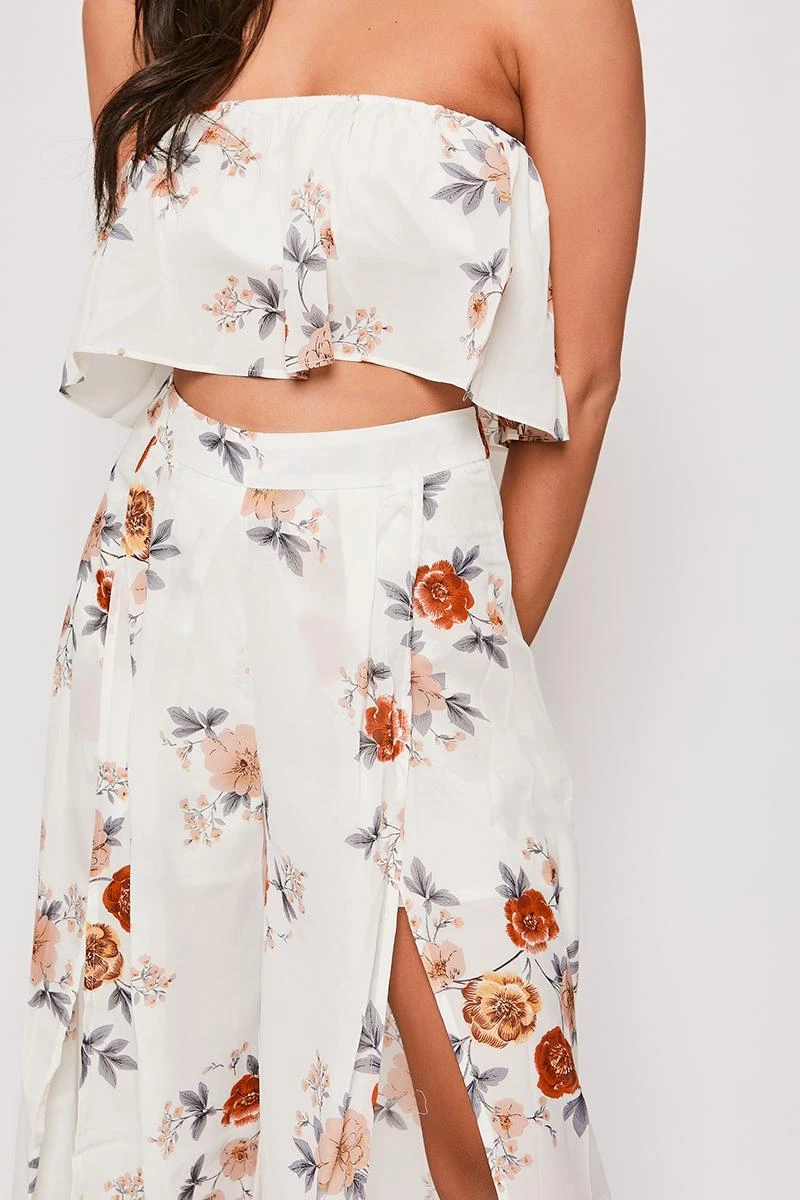 Sanchez - Printed Off Shoulder Top & Leg Slit Palazzo Set 3 Sanchez - Printed Off Shoulder Top & Leg Slit Palazzo Set - Image 3