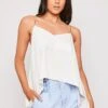 Mailo - White Chain Strap Drape Camisole Top