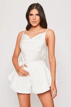 Kamila - White Tailored High Waisted Shorts -Outlet Sarto Base Store 11 04 missg 1460