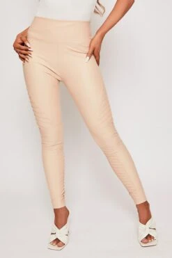 Koni - Nude Pu Ribbed Design High Waisted Leggings -Outlet Sarto Base Store 11 04 missg 1882