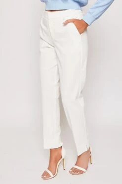 Rayna - White Tailored Tapered Trousers