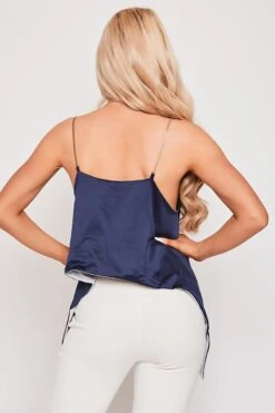 Mailo -Navy Chain Strap Drape Camisole Top -Outlet Sarto Base Store 11 04 missg 2141