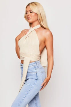 Jess - Nude Multiway Knit Wrap Top 9 Jess - Nude Multiway Knit Wrap Top -Outlet Sarto Base Store 18 08 MISSG 41092