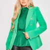 Rafal - Green Gold Button Double Breast Blazer