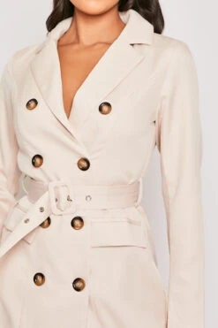 Clancy - Beige Double Breasted Belted Blazer Dress -Outlet Sarto Base Store 19 11 MISSG 55600