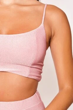 Haley - Pink Lurex Glitter Crop Two Piece Set -Outlet Sarto Base Store 20 06 missg 0268