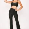 Haley - Black Lurex Glitter Crop Two Piece Set