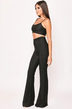 Haley - Black Lurex Glitter Crop Two Piece Set -Outlet Sarto Base Store 20 06 missg 0301.1566222030