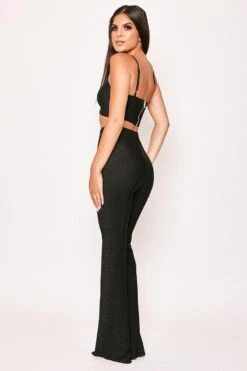 Haley - Black Lurex Glitter Crop Two Piece Set -Outlet Sarto Base Store 20 06 missg 0314