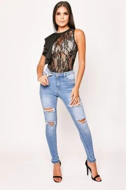 Karri - Black High Neck Lace Bodysuit 7 Karri - Black High Neck Lace Bodysuit -Outlet Sarto Base Store 20 06 missg 1038