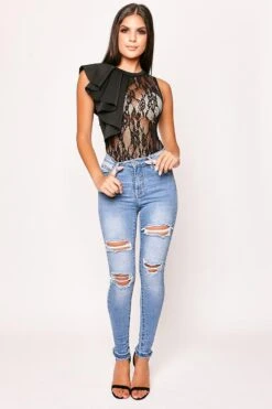 Karri - Black High Neck Lace Bodysuit 9 Karri - Black High Neck Lace Bodysuit -Outlet Sarto Base Store 20 06 missg 1043