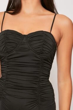 Margot - Black Ruched Bodysuit -Outlet Sarto Base Store 22 09 missg 38859