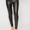 Beth - High Waisted PU Zip Skinny Trousers