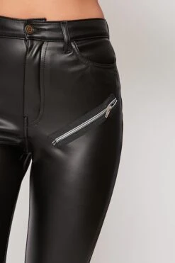 Beth - High Waisted PU Zip Skinny Trousers -Outlet Sarto Base Store 22 09 missg 39074