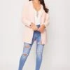 Ruby - Pink Longline Side Zip Blazer