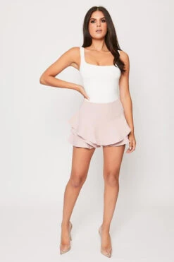 Lindi - Light Pink Ruffle Hem Shorts -Outlet Sarto Base Store 22 09 missg 39651