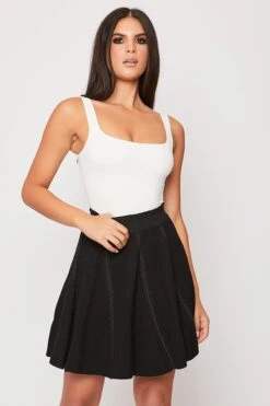 Penny - Black High Waisted Elasticated Skirt -Outlet Sarto Base Store 22 09 missg 39728