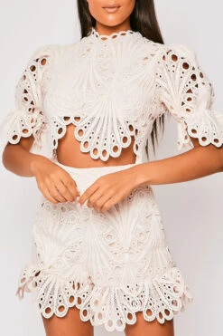 Hettie - Nude High Neck Top & Short Set -Outlet Sarto Base Store 23 05 MISSG 73382