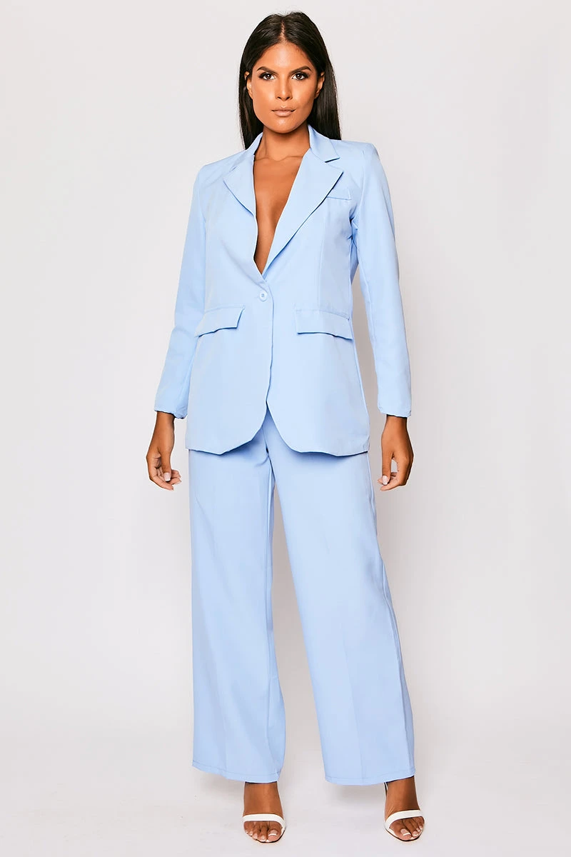 Raye - Blue Oversized Tailored Blazer Set 1 Raye - Blue Oversized Tailored Blazer Set