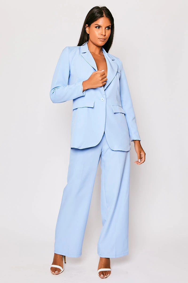 Raye - Blue Oversized Tailored Blazer Set 2 Raye - Blue Oversized Tailored Blazer Set - Image 2