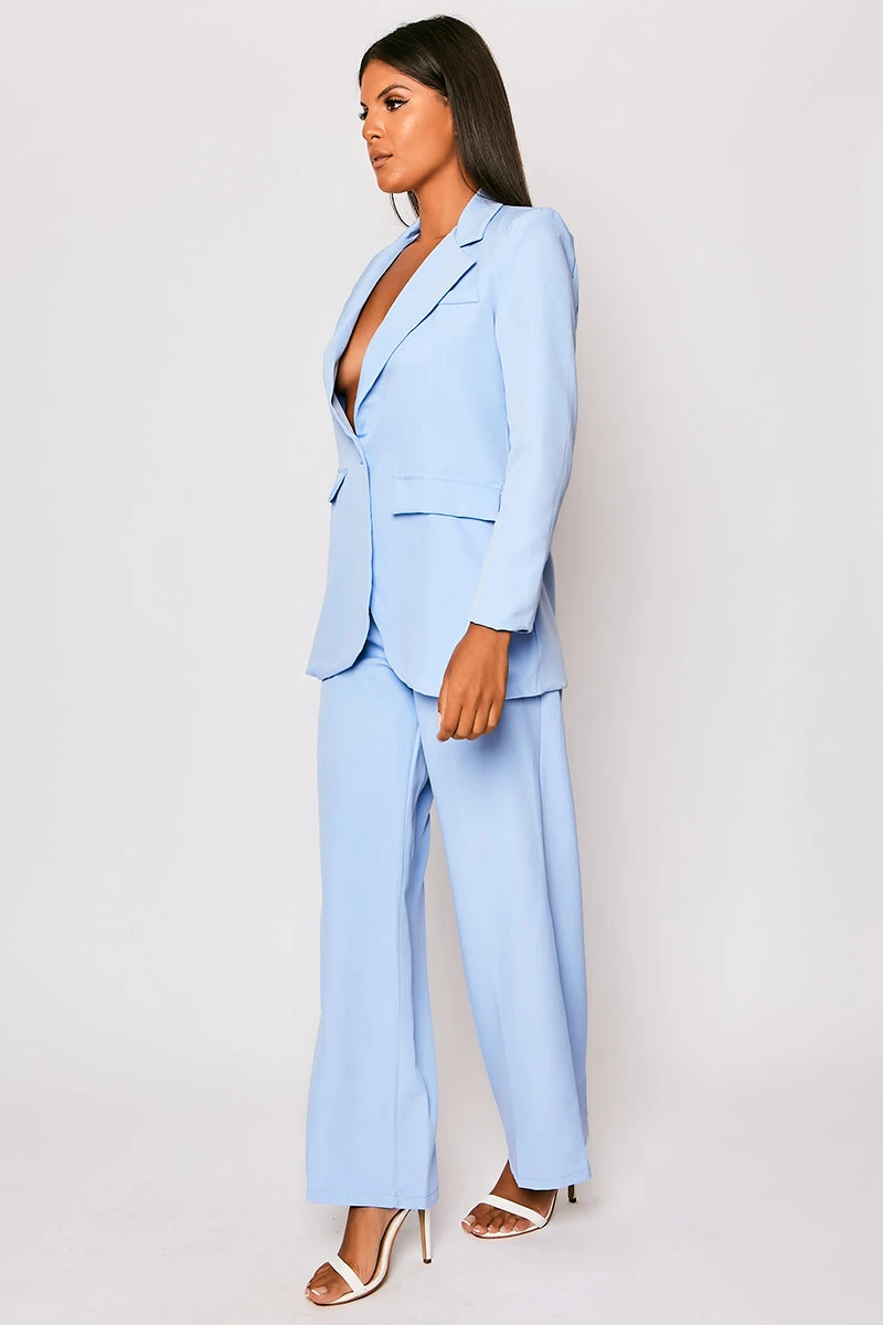 Raye - Blue Oversized Tailored Blazer Set 4 Raye - Blue Oversized Tailored Blazer Set - Image 4