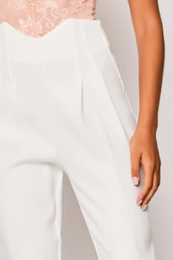 Corrine - White Pleated High Waisted Tailored Trousers 10 Corrine - White Pleated High Waisted Tailored Trousers -Outlet Sarto Base Store 23 05 MISSG 73931