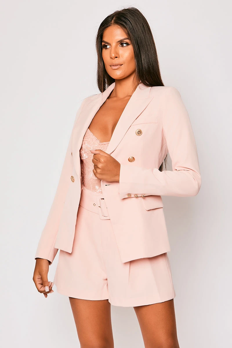 Rafal - Pale Pink Gold Button Double Breast Blazer 8 Rafal - Pale Pink Gold Button Double Breast Blazer - Image 8