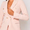 Rafal - Pale Pink Gold Button Double Breast Blazer