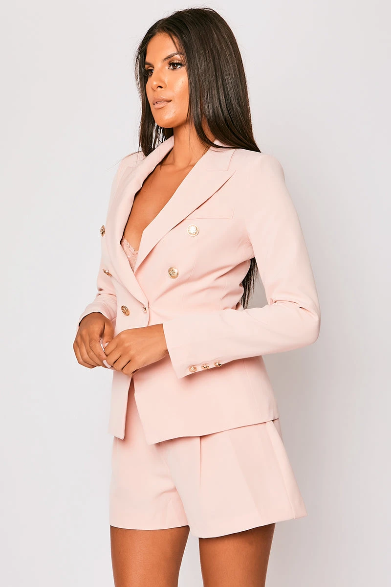 Rafal - Pale Pink Gold Button Double Breast Blazer 9 Rafal - Pale Pink Gold Button Double Breast Blazer - Image 9