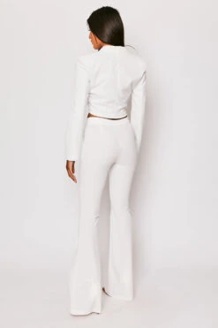 Blair - White Tailored Front Knotted Blazer & Bell Bottom Trouser Set -Outlet Sarto Base Store 23 05 MISSG 74210