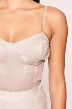 Lulette - Pink Champagne Lurex Glitter Bodysuit -Outlet Sarto Base Store 23 07 missg 4963