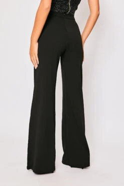 Sutton - Black High Waisted Wide Leg Trousers -Outlet Sarto Base Store 23 09 MISSG 5558