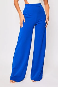 Sutton - Royal Blue High Waisted Wide Leg Trousers -Outlet Sarto Base Store 23 09 MISSG 5615