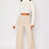 Sutton - Nude High Waisted Wide Leg Trousers