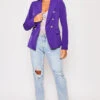 Rafal - Purple Gold Button Double Breast Blazer