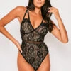 Marnel - Black Lace Strappy Bodysuit