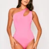 Raven - Hot Pink One Shoulder Cut Out Bodysuit