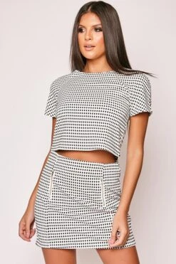 Allie - Black & White Check Two Piece Set