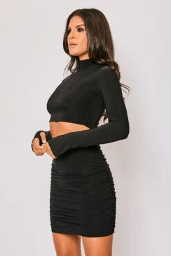 Sia - Black Long Sleeve Cropped Co-ord Set 8 Sia - Black Long Sleeve Cropped Co-ord Set -Outlet Sarto Base Store 27 06 MISSG 80004