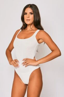 Aliyce - White Square Neck Fine Knit Bodysuit -Outlet Sarto Base Store 27 06 MISSG 80131