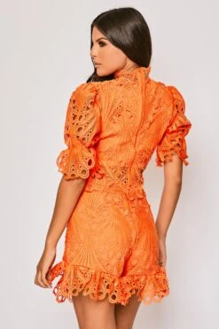 Hettie - Orange High Neck Top & Short Set -Outlet Sarto Base Store 27 06 MISSG 80648