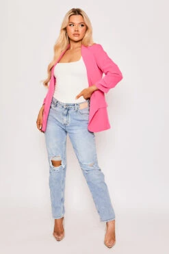 Charleigh - Fuchsia Ruched Sleeve Blazer -Outlet Sarto Base Store 28 03 MISSG2 69166